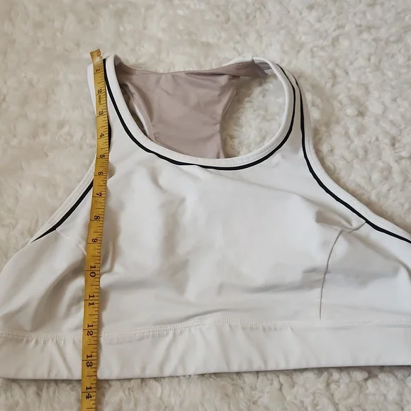 Lululemon Pace Perfect Bra (Storage) Sz 12 B/C Cup White/ Black - Picture 11 of 11